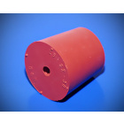 Gummikappe fi 32/26 mm, Höhe 30 mm, mit Loch 6 mm, rot