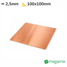 Kupferplatte 100x100x2,5 mm