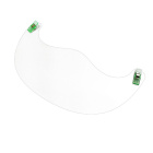Transparente Gesichtsabdeckung für Brillen mit farbigen Clips