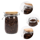 Glasgefäß 1000 ml 16 cm mit Holzdeckel
