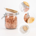 Glasgefäß 700 ml 14 cm mit Holzverschlussdeckel