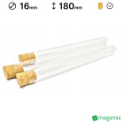 Reagenzgläser aus Glas mit Korken 180 mm Durchmesser 16 mm 10 Stk