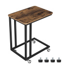 Tisch auf Rollen 50x35x61cm rustikales braunes Holzmetall