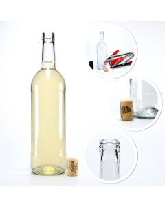 Glasweinflasche 750ml 31cm wei&szlig;