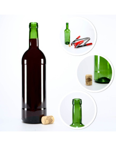 Glasweinflasche 750ml 29cm gr&uuml;n