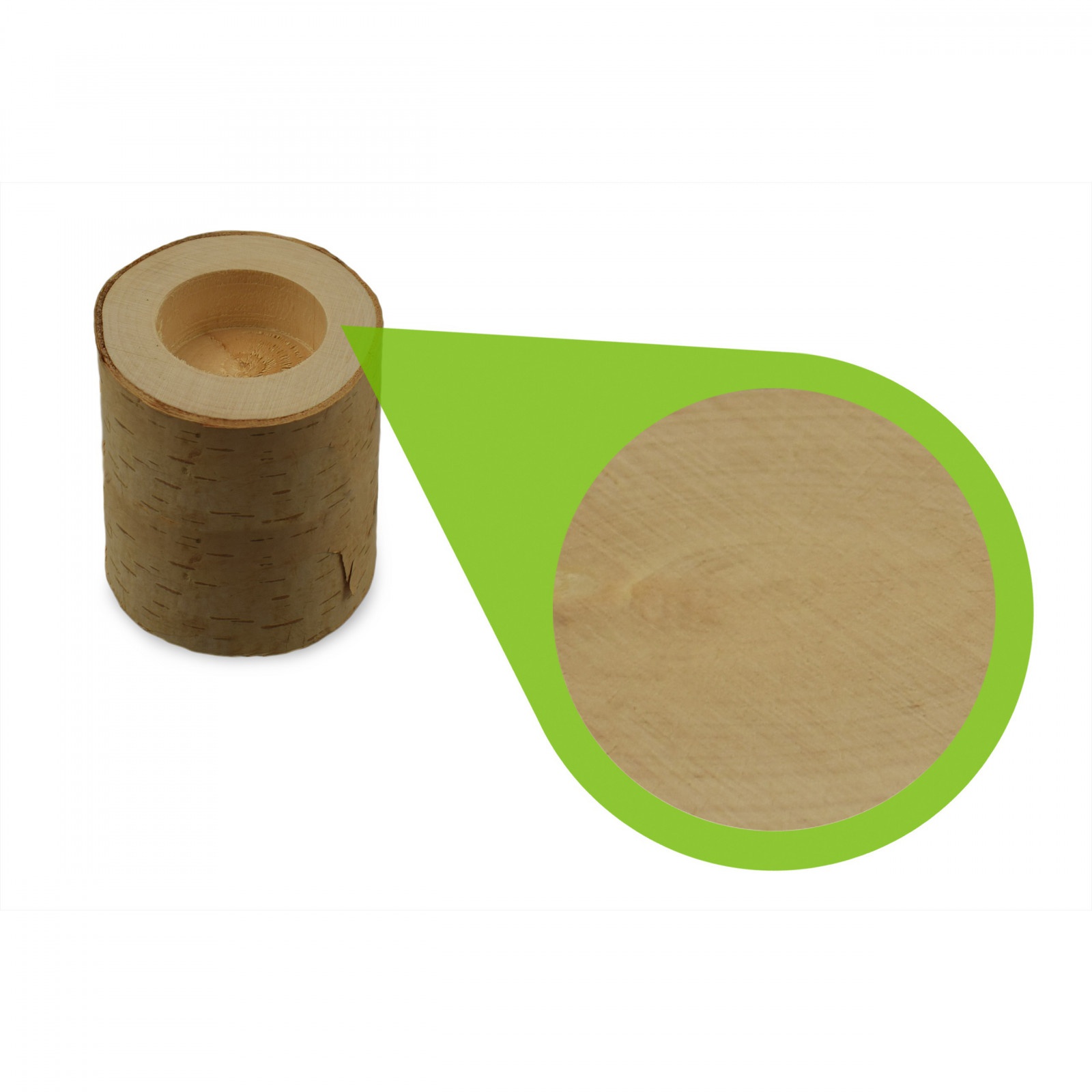Holz-Birkenkerzenhalter für den Tisch 3 Stück und Platte megamix.sk