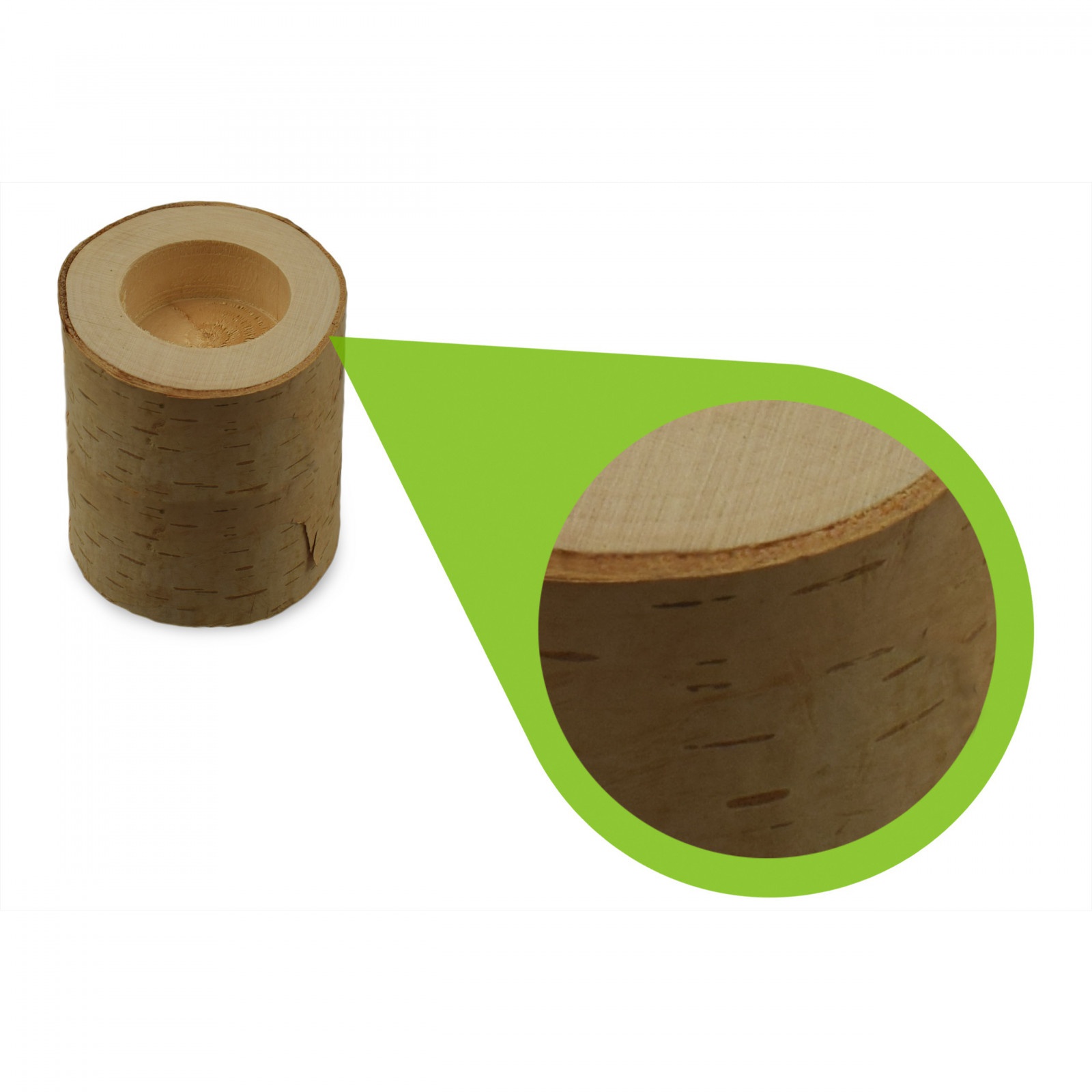 Holz-Birkenkerzenhalter für den Tisch 3 Stück und Platte megamix.sk