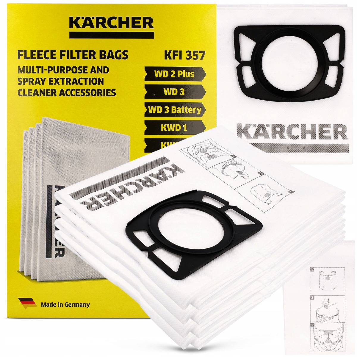 Kärcher Vlies-Filterbeutel für den Staubsauger WD2 / WD3 4 Stk. megamix.sk