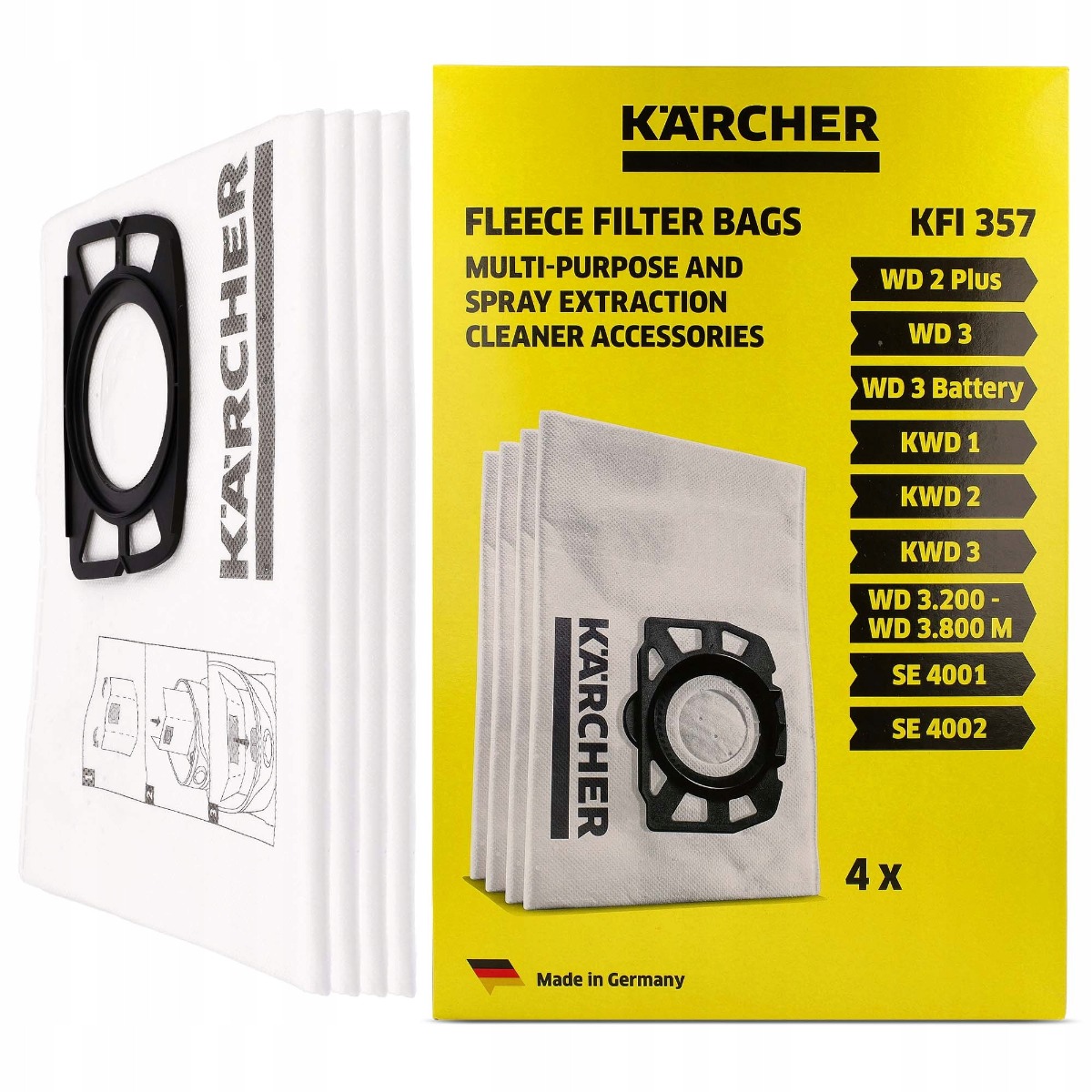 Kärcher Vlies-Filterbeutel für den Staubsauger WD2 / WD3 4 Stk. megamix.sk