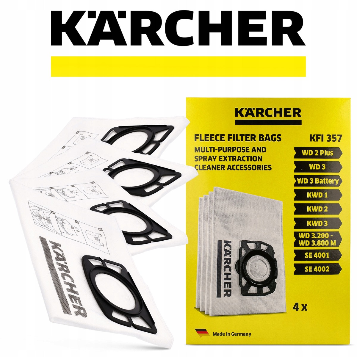 Kärcher Vlies-Filterbeutel für den Staubsauger WD2 / WD3 4 Stk. megamix.sk