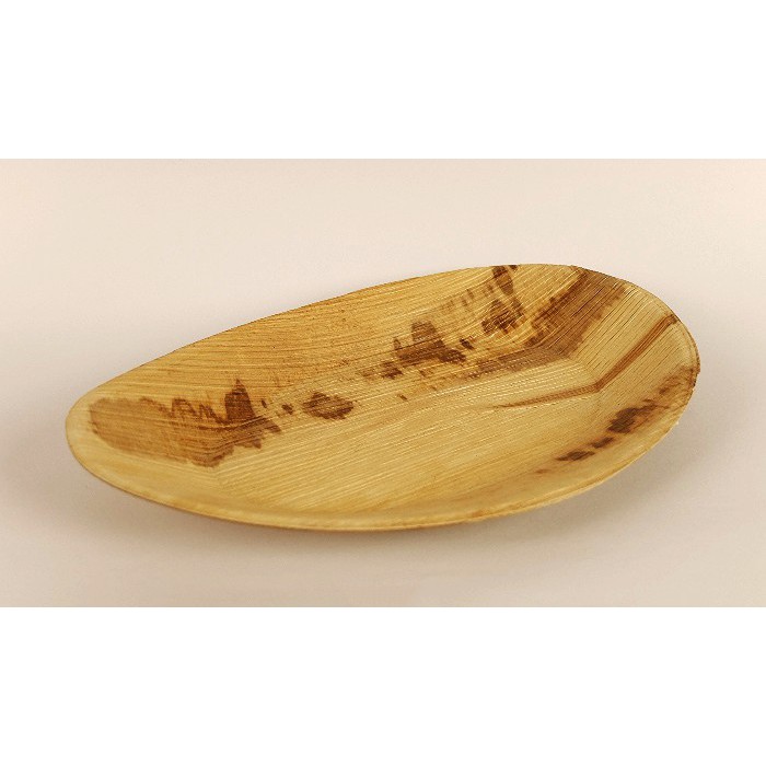 Schale aus gepressten Palmblättern 17x26x2cm organisch