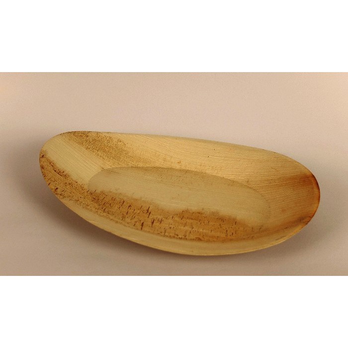 Schale aus gepressten Palmblättern 17x26x2cm organisch