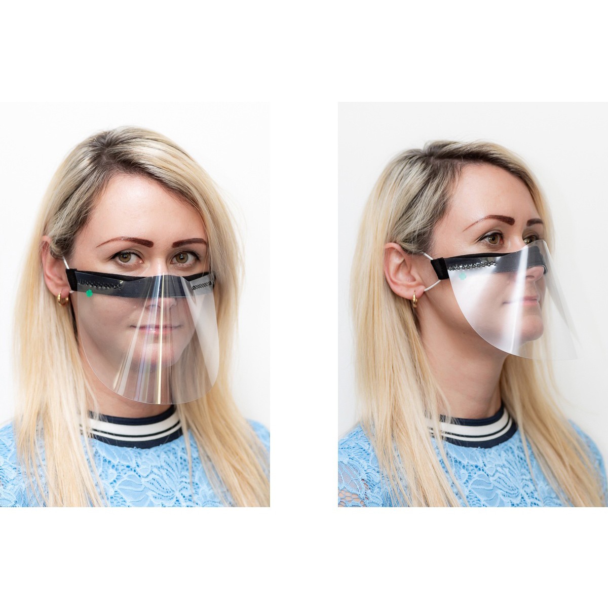 Gesichtsschutz transparent Maske schwarz Nase Mund 21x12cm universal megamix.sk
