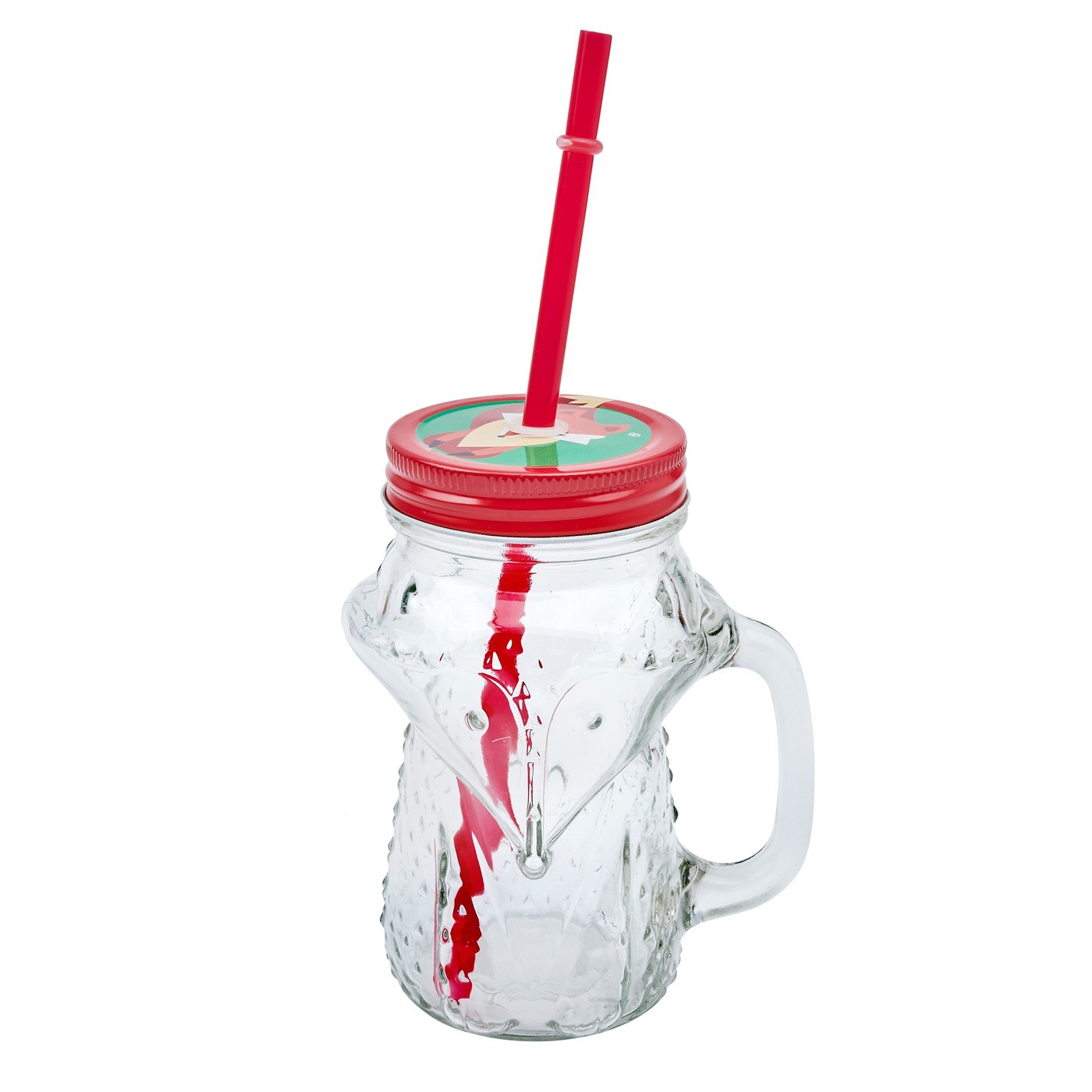 Set Gläser mit Strohhalm und Deckel Fox 450 ml 6 Stk. megamix.sk