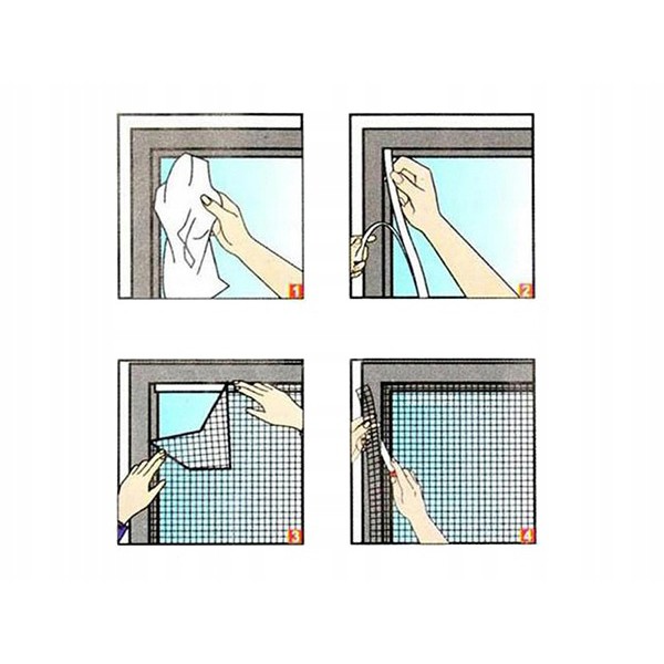Fliegengitter für Fenster 180x150cm + Klettverschluss weiß megamix.sk