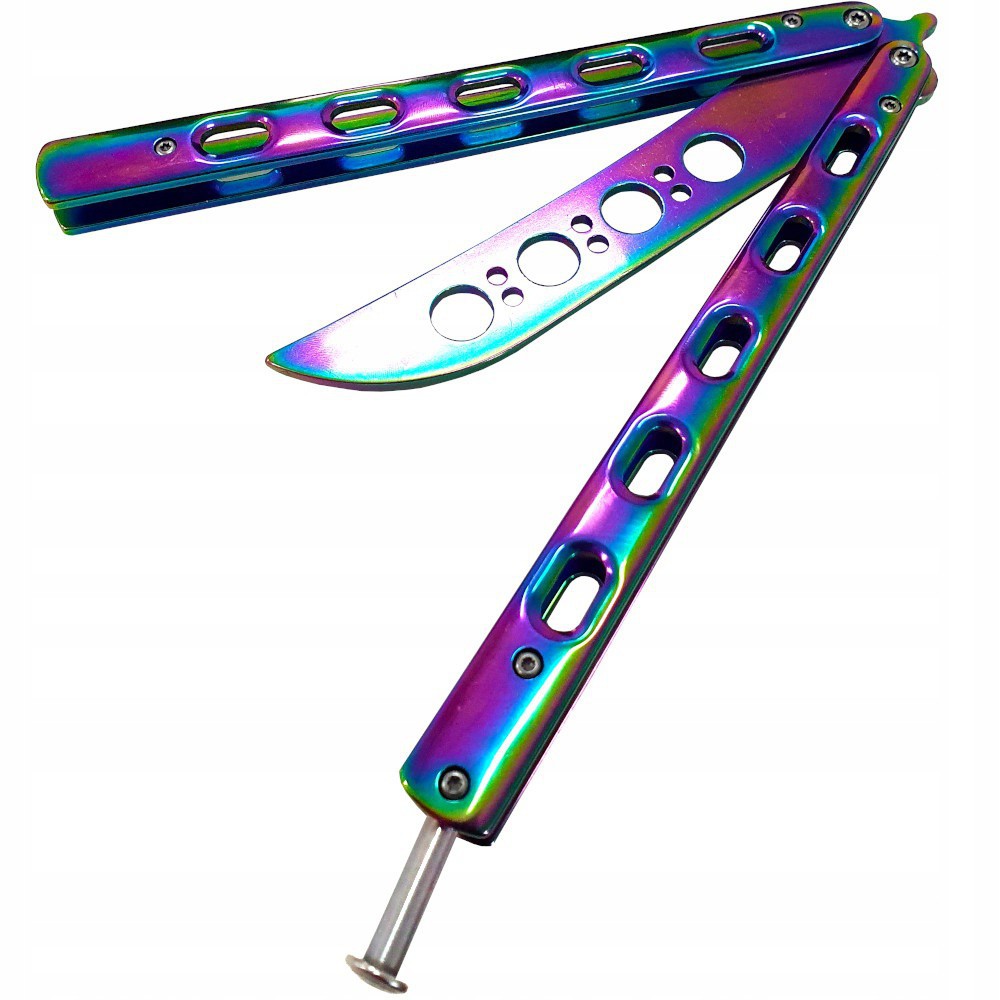 Butterfly Klappmesser aus Stahl 23,5x2cm bunt megamix.de