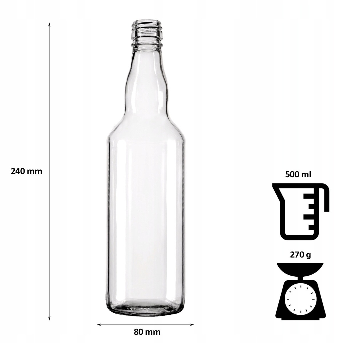 Glasflasche 500ml 24cm MONOPOL omegamix.at