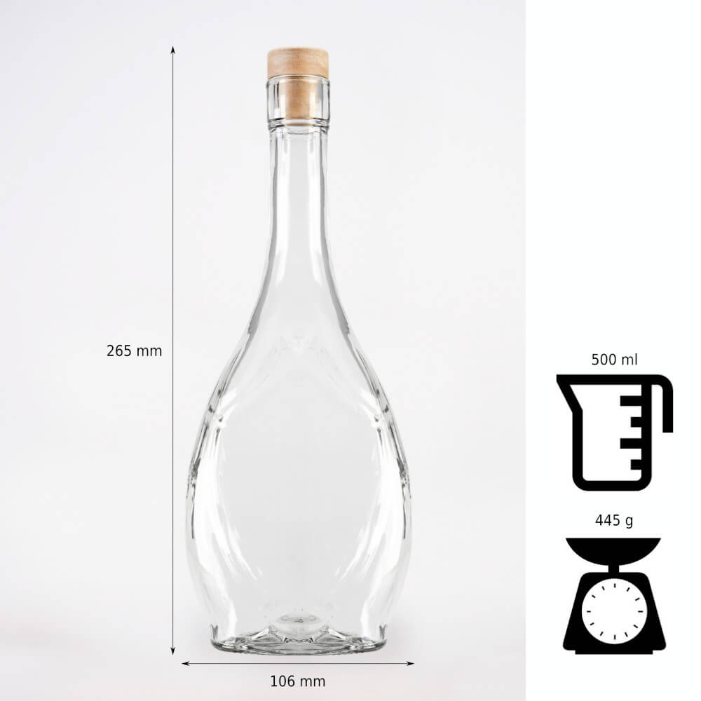 Glasflasche 500ml 26cm ICONA omegamix.at