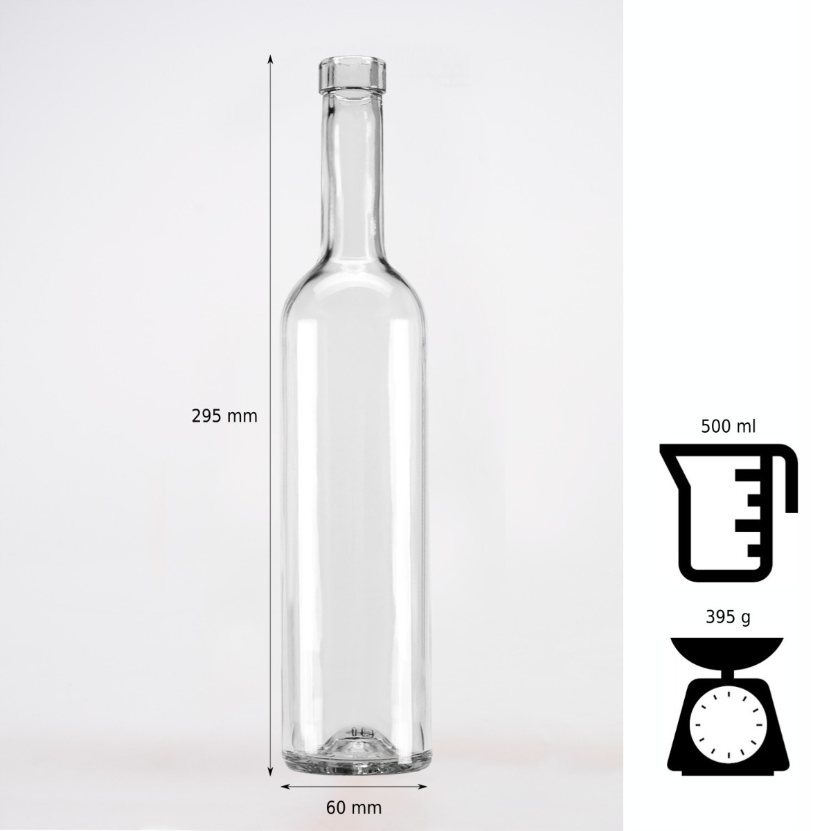 Glasflasche 500ml 29cm FUTURA omegamix.at