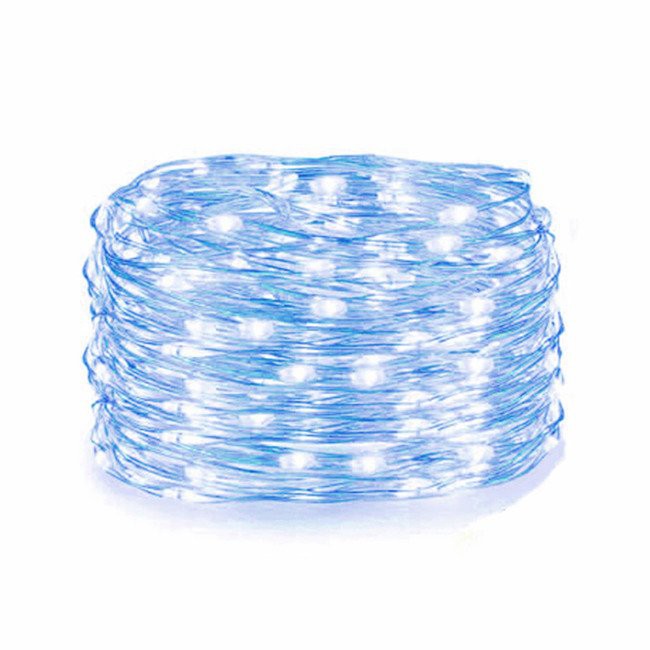 Lichterkette 100 Stück LED blau Farbe 10m mit AA-Batterien megamix.sk