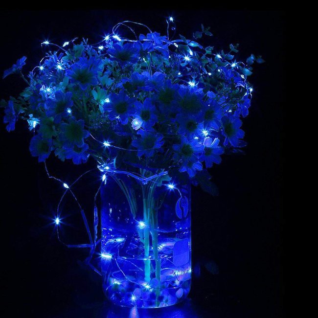 Lichterkette 100 Stück LED blau Farbe 10m mit AA-Batterien megamix.sk