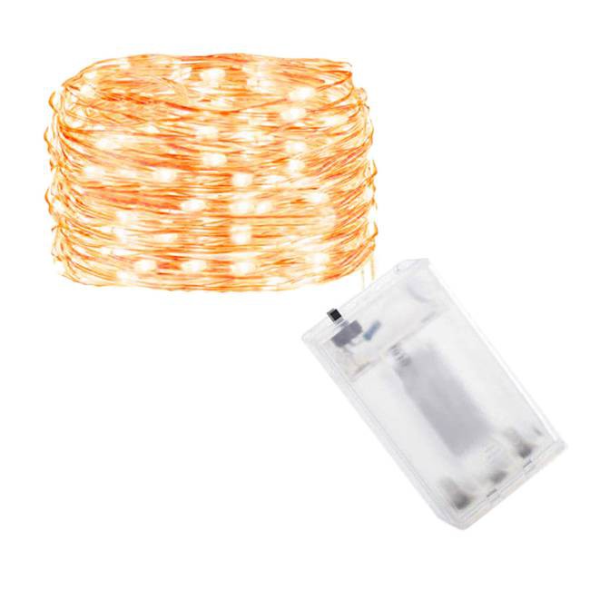 Lichterkette 50 Stück LED warmweiß 5m mit AA Batterien megamix.sk