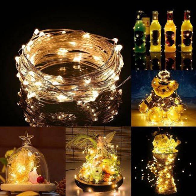 Lichterkette 50 Stück LED warmweiß 5m mit AA Batterien megamix.sk