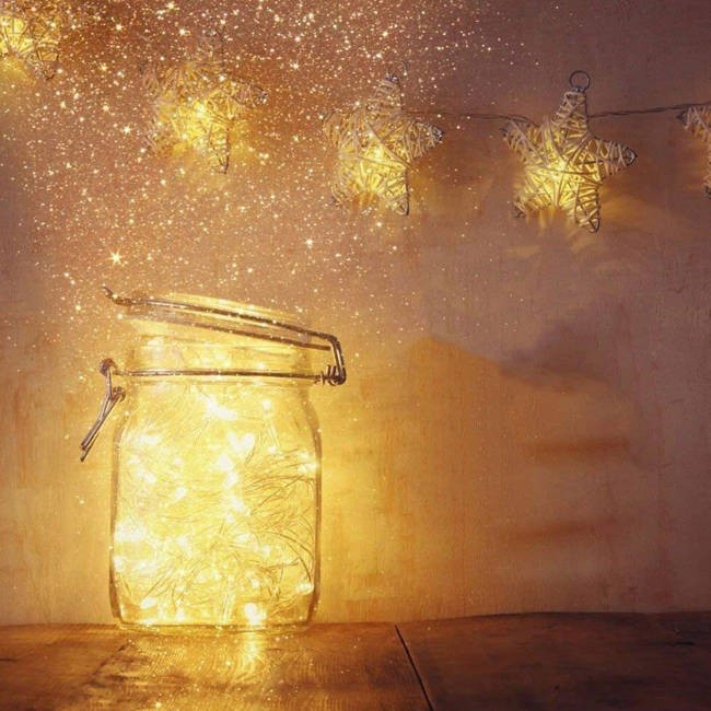 Lichterkette 50 Stück LED warmweiß 5m mit AA Batterien megamix.sk
