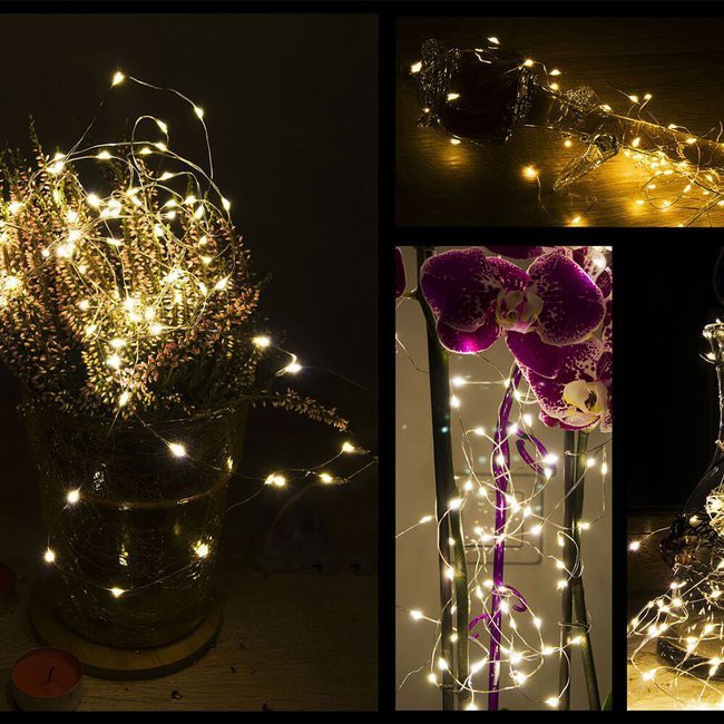 Lichterkette 50 Stück LED warmweiß 5m mit AA Batterien megamix.sk