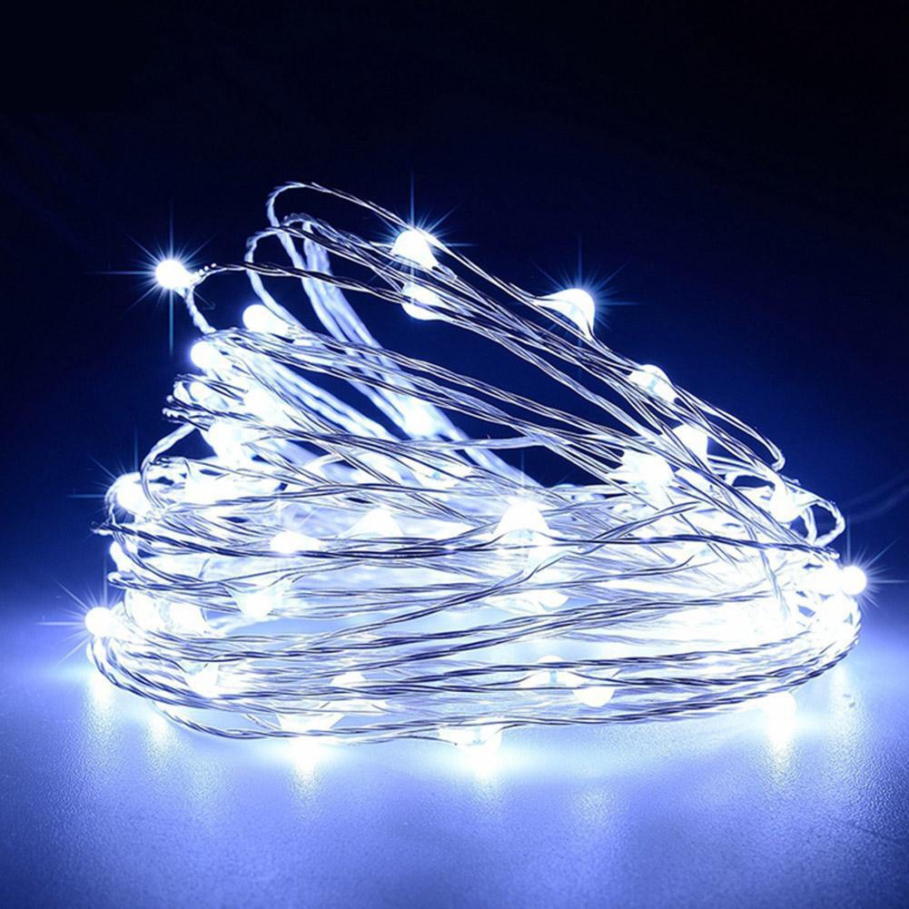 Lichterdraht mit 20 LED-Lampen mit Batteriebetrieb kaltes Weiß megamix.sk