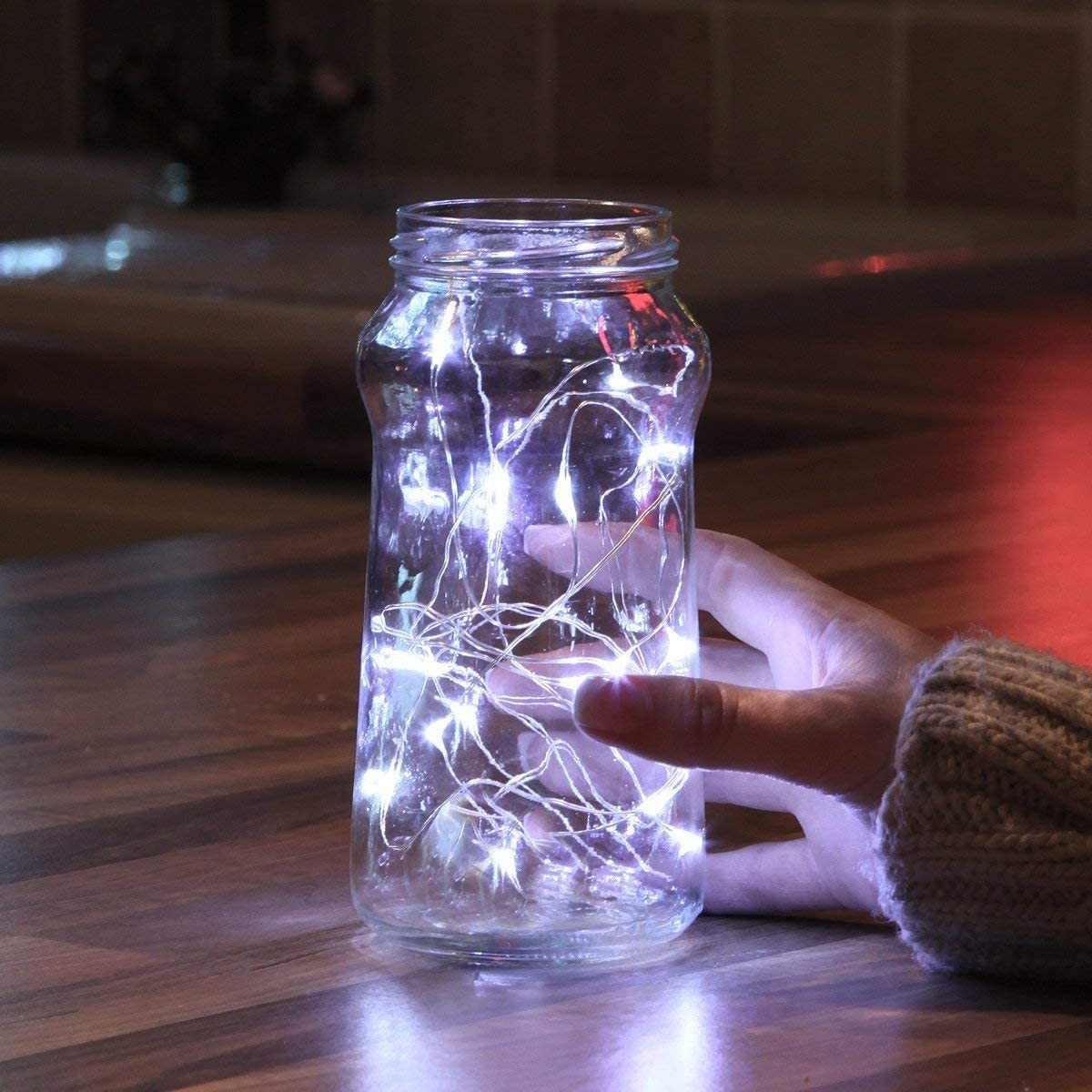 Lichterdraht mit 20 LED-Lampen mit Batteriebetrieb kaltes Weiß megamix.sk