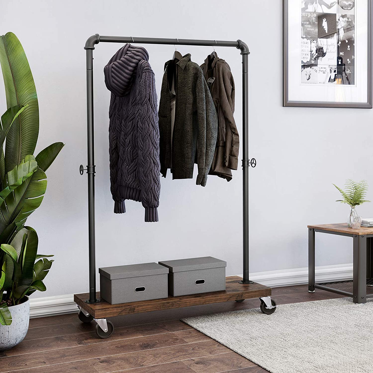 Kleiderständer auf Rollen 103x40x162cm tragbar für Flur Halle megamix.sk
